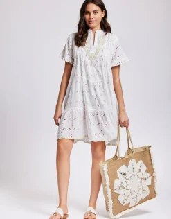 Angie Short Sleeved Dress - White