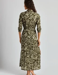 Artisan Warp Floral Midi Shirt Dress - Multi
