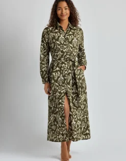 Artisan Warp Floral Midi Shirt Dress - Multi
