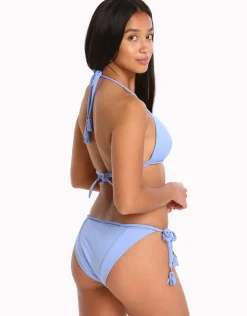 Bahari Blue Zera Braided Tie Bikini Bottom - Blue