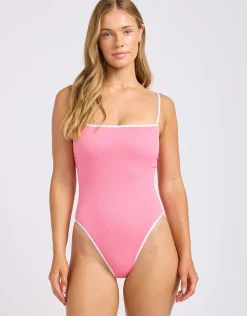 Beach Bound Square Neck Swimsuit - Begonia Pink