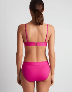Beach Club Solids Classic Band Hipster Bikini Pant - Freesia Pink