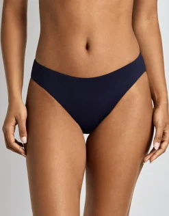 Beach Club Solids Curved Waist Midrise Bikini Pant - Dark Navy