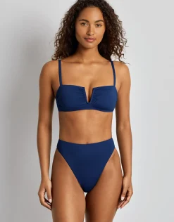 Beach Club Solids High Leg Bikini Pant - Blue Saturn