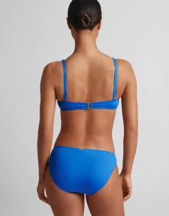 Beach Club Solids Macrame Ring OTS Bikini Top - Electric Blue