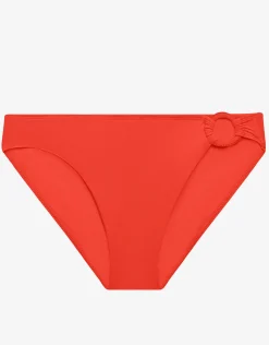 Beach Club Solids Macrame Ring Bikini Pant - Persimmon