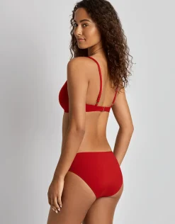Beach Club Solids Ring Hipster Bikini Pant - Cruising Red