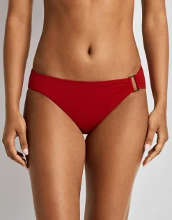 Beach Club Solids Ring Hipster Bikini Pant - Cruising Red