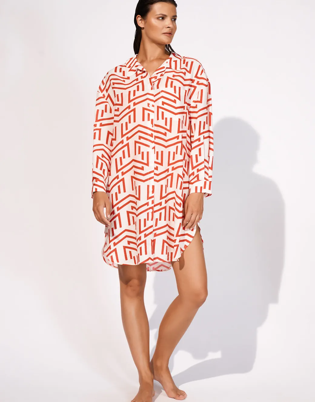 Beach Shirt - White Flame