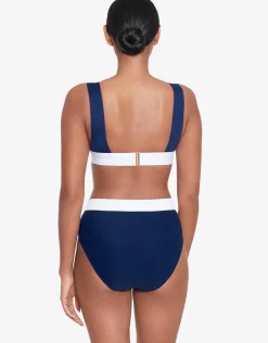 Bel Air High Waist Bikini Pant - Navy and White