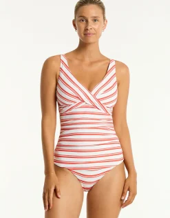 Biarritz Cross Front Tankini Top - Flame