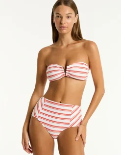 Biarritz V Bar Bandeau Bikini Top - Flame