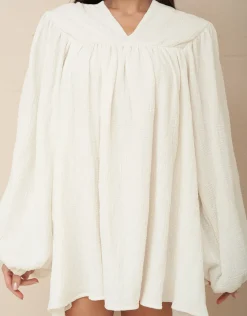 Boho Sleeve Mini Dress - White