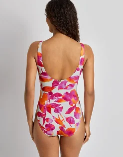 Bougainvillea Floral Ruffle Surplice Swimsuit - Multi