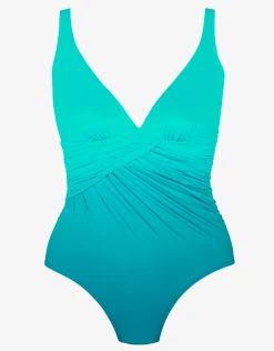 Brasil Twist Front Gathered Swimsuit - Menta