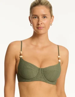 Caracus Balconette Bikini Top - Khaki