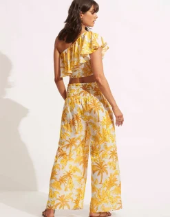 Castaway Shirring Top - Tuscan Sunset