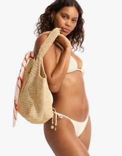 Chiara Slide Tri Bikini Top - Ecru
