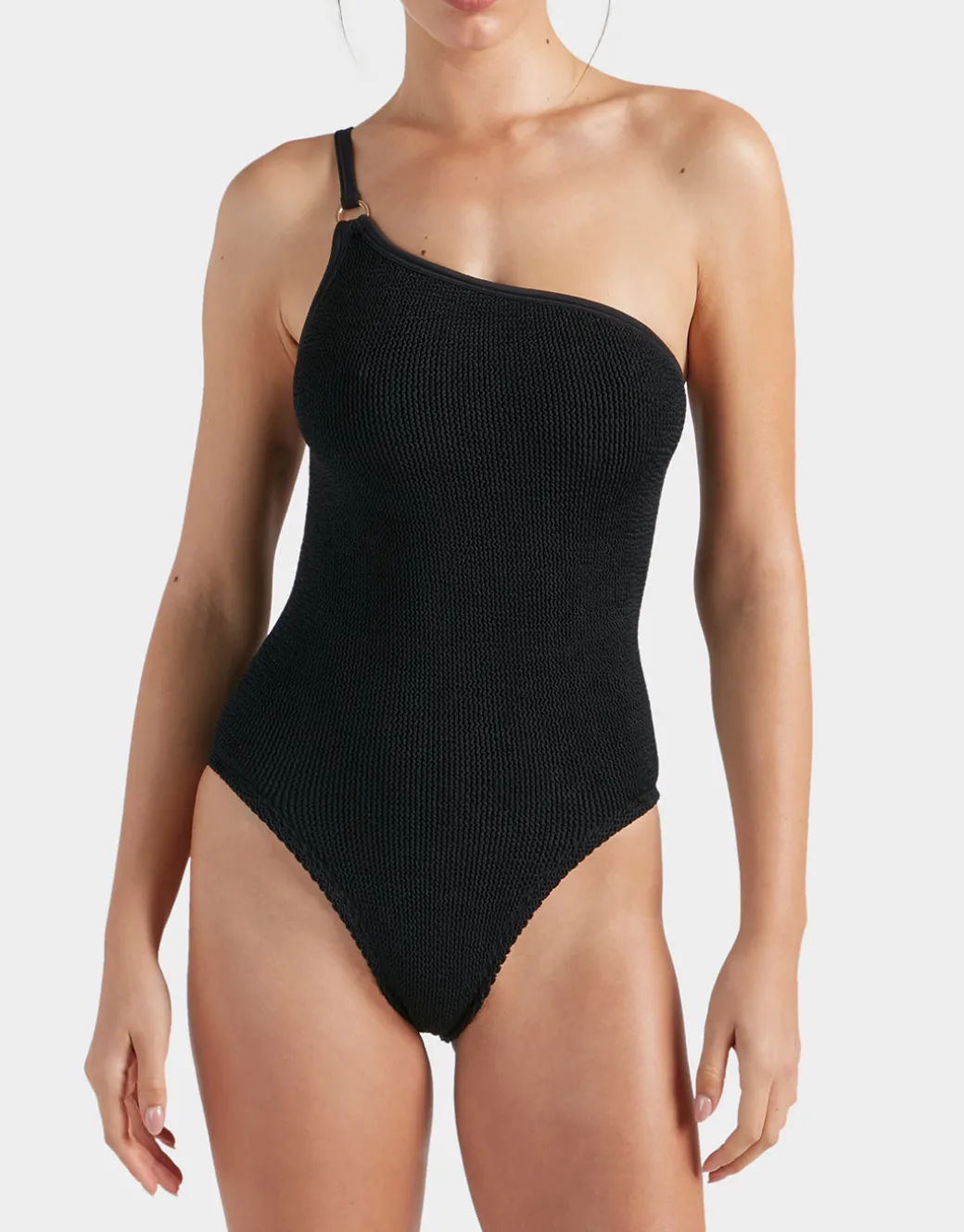 Clara Swimsuit With Gold Hoop - Black