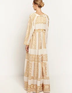 Classic Triangle Maxi Dress - Natural and Gold