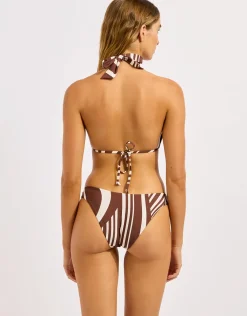Coastline High Cut Bikini Pant - Cocoa