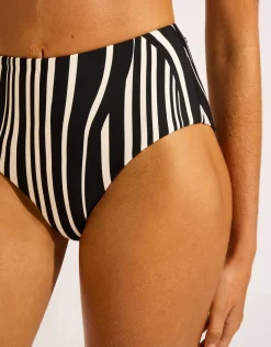 Coastline High Waisted Bikini Pant - Black