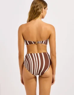 Coastline Ring Front Bandeau Bikini Top - Cocoa