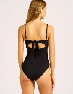 Collective Multi Fit Square Neck Swimsuit - Black