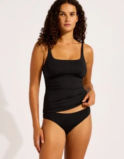 Collective Square Neck Tankini Top - Black