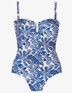 Corfu Bandeau Swimsuit - Blue
