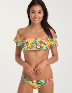 Corozal Tolvo Ruffle Off Shoulder Top - Yellow
