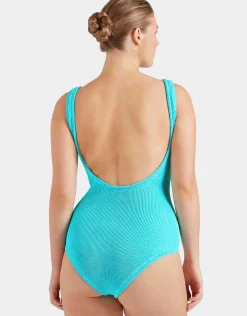 Coverage Square Neck Swimsuit - Aqua