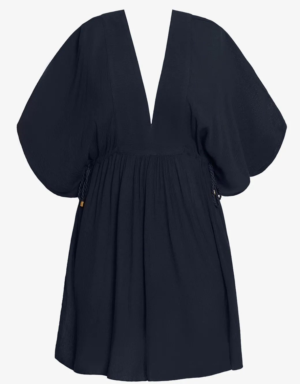 Crinkle Tunic Beach Dress - Black