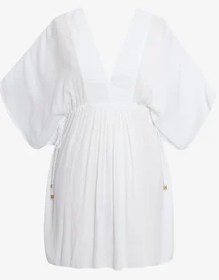 Crinkle Tunic Beach Dress - White