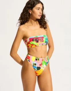 Cuba High Rise Bikini Pant - Turquoise