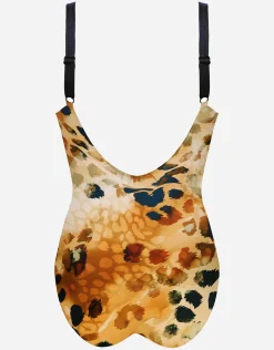 Desert Sunset Moulded Underwired Swimsuit - Terracotta Leo