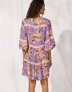 Dreamscape Tropics Mini Beach Tunic - Lilac Pastel