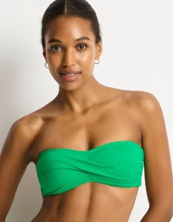 Essentials Edit Twist Bandeau Bikini Top - Kelly Green