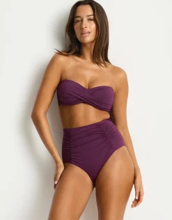 Essentials Edit Twist Bandeau Bikini Top - Claret