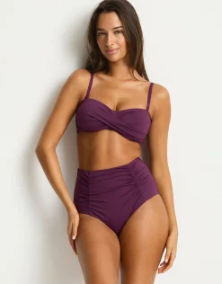 Essentials Edit Twist Bandeau Bikini Top - Claret
