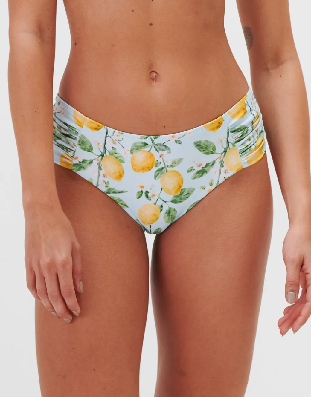 Fior di Limone Gathered Side Bikini Pant - Sorrento Sky