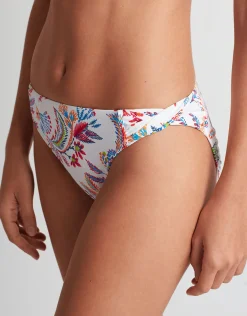 Fleurette Twist Side Tab Hipster Bikini Pant - White Floral