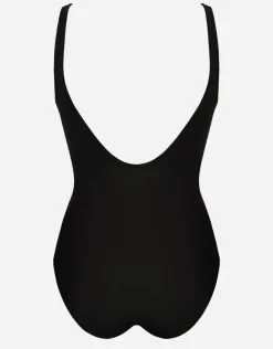 Floral Safari Shaped Neck Swimsuit - White Jungle