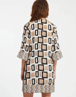 Geo Beach Dress - Black White and Gold