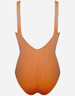Glance Banded Swimsuit - Metallic Apricot