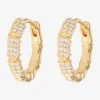 Gold Bamboo Hoop Earrings - Small