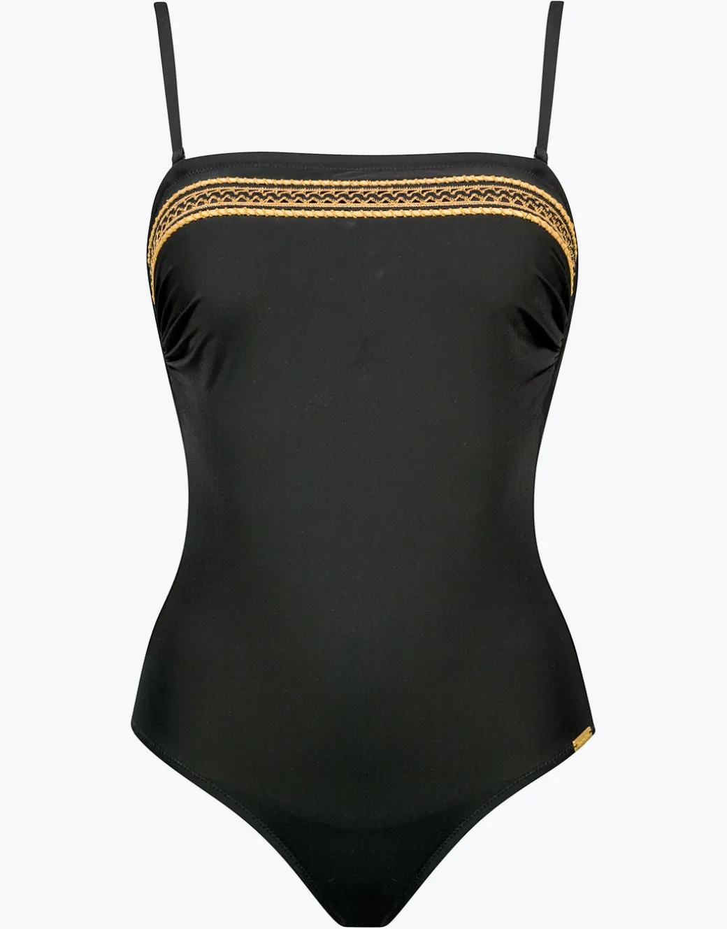 Golden Code Bandeau Swimsuit - Black Gold