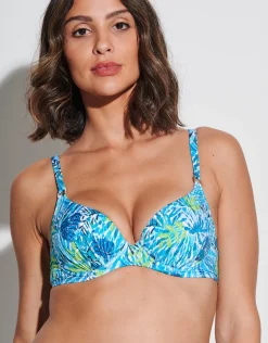 Haiti Moulded Underwired Bikini Top - Turquoise