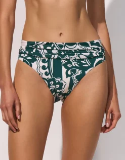 Halcyon High Leg Bikini Pant - Cream Teal