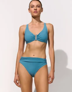 Honesty Gathered Band Bikini Pant - Celest